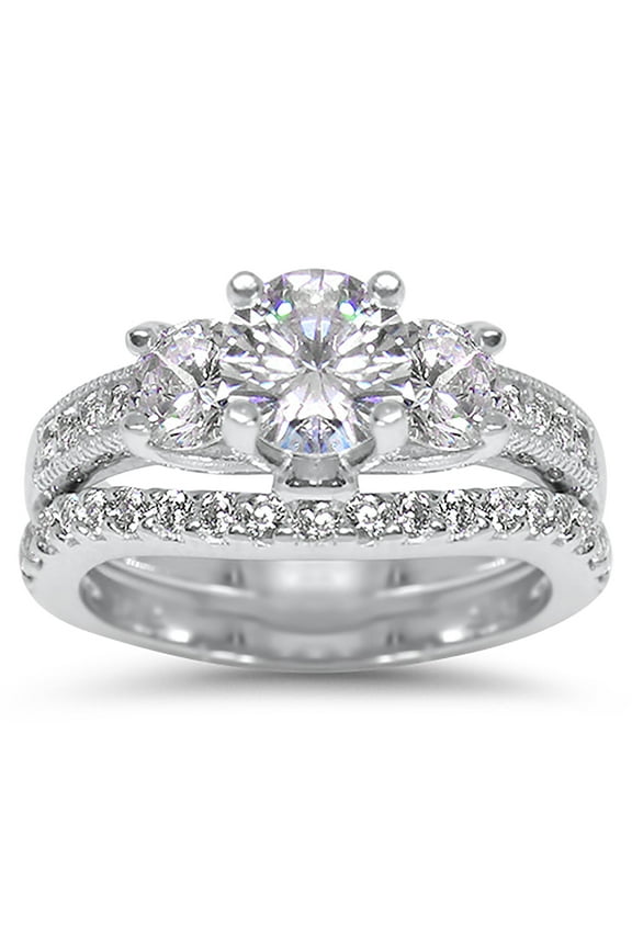 Exclusive Vintage Bridal Wedding Ring Set Size 7