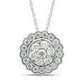thumbnail image 1 of 1 Carat Round Cut Lab Created Moissanite Diamond Flower Pendant Necklace In 14K White Gold Over Sterling Silver Jewelry For Women With 18" Chain (G-H Color, VVS1 Clarity, 1 Cttw), 1 of 7