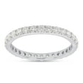 thumbnail image 1 of 1 Carat Round Cut Lab Created Moissanite Diamond Full Eternity Stackable Wedding Band Ring For Women In 14K Solid White Gold (G-H Color, VVS1 Clarity, 1 Cttw)-4, 1 of 7