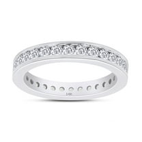 1 Carat Round Cut Lab Created Moissanite Diamond Full Eternity Stackable Wedding Band Ring In 14K Solid White Gold(G-H Color,VVS1 Clarity,1 Cttw)-4