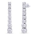 thumbnail image 1 of 1 Carat Round Cut Lab Created Moissanite Diamond Linear Drop Stud Earrings In 14K White Gold Over Sterling Silver Jewelry For Women (G-H Color, VVS1 Clarity, 1 Cttw), 1 of 4