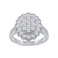 thumbnail image 1 of AFFY 1 Carat Moissanite Diamond Milgrain Cluster Engagement Ring for Women 14K White Gold over Silver-5.5, 1 of 7
