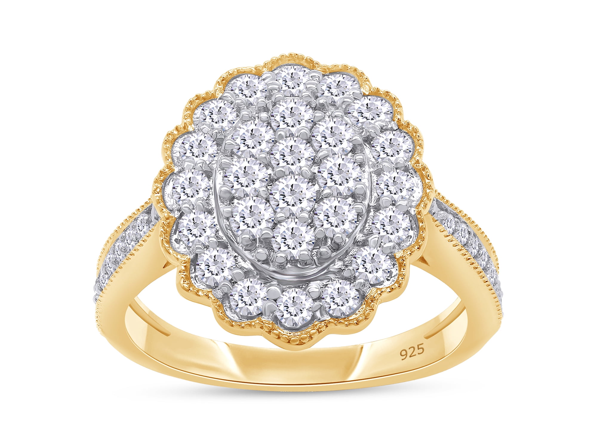 Wishrocks 5 Carat Lab Moissanite Men's Wedding Band – Round Cut Dome Cluster Ring In 10K/14K Gold | VVS1 Clarity