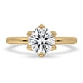 thumbnail image 1 of 1 Carat Round Cut Lab Grown Diamond 6 prong Solitaire Engagement Ring 14K Yellow Gold, 1 of 4
