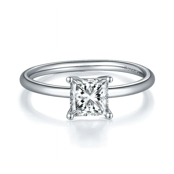 1 Carat Round Cut Moissanite Pave Prong Set Engagement Ring (D Color, VVS1 Clarity)