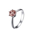 thumbnail image 1 of 1 Carat Round Cut Real Morganite Solitaire Engagement Ring Sterling Silver Sterling Silver with 18k Gold Plating, 1 of 3