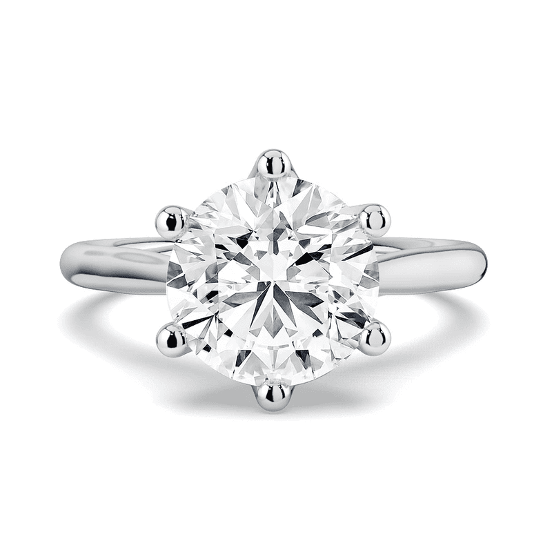 1 Carat Round Cut Solitaire 6 Prong Engagement Ring Lab Grown Diamond ...