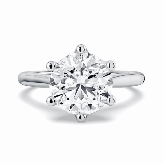 1 Carat Round Cut Solitaire 6 Prong Engagement Ring Lab Grown Diamond 925 Silver Women Jewelry