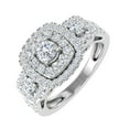 thumbnail image 1 of 1 Carat Round Diamond Cushion Shaped Halo Ring in 14K White Gold (Ring Size 5.25), 1 of 6