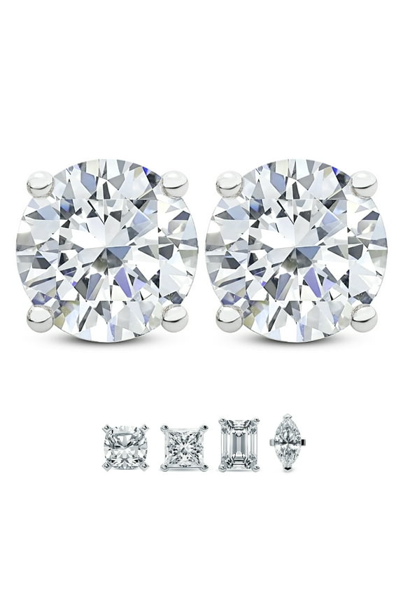 1 Carat Round IGI Certified Lab Grown Diamond Solitaire Earrings | 14K White Gold FG VS Diamonds | Stud Earrings Friendly Diamonds