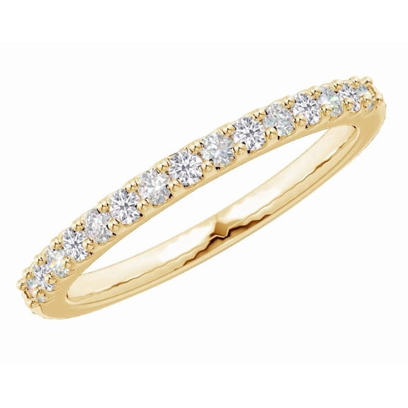 1 Carat Round LAB GROWN Alternating Diamond and LAB GROWN Diamond Wedding Band (0.5ct Center, AAAA Heirloom Quality) RIPS28W9AM 14K Yellow Gold