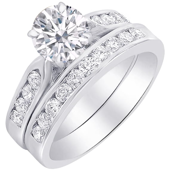 Color Check Lab 1 Carat Round LAB GROWN Gemstone and LAB GROWN Diamond Wedding Bridal ...