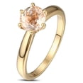 thumbnail image 1 of 1 Carat Round shape Morganite Solitaire Engagement Ring in Yellow Gold, 1 of 3