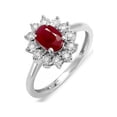 thumbnail image 1 of 1 Carat Ruby and Diamond Antique Engagement Ring in 14k White Gold affordable ruby & diamond engagement ring, 1 of 2