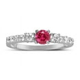 thumbnail image 1 of 1 Carat Ruby and Diamond Wedding Ring Set in White Gold, 1 of 4