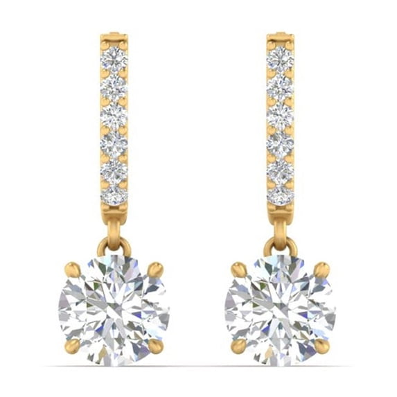 1 Carat Solitaire Diamond Drop Earrings - Fascinating Diamonds