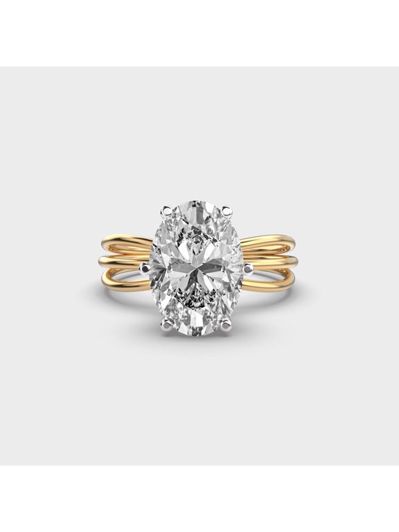 1 Carat Stunning IGI Certified Lab Grown Diamond Proposal Ring Solid 14K Yellow Gold | Oval Cut Solitaire Diamond Rings for Women | Size 10 Diamond-Capitals