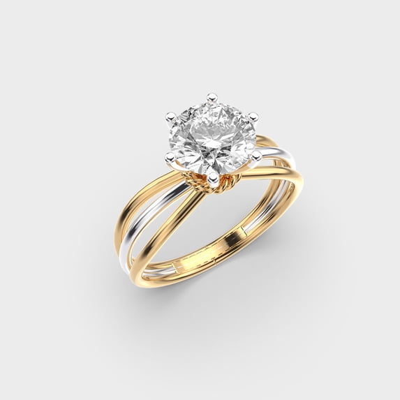 1 Carat Stunning IGI Certified Lab Grown Diamond Wedding Ring for Women 10K Yellow Gold | Round Cut Lab Created Solitaire Diamond Rings | Size 7 Diamond-Capitals