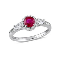 Everly Women's Ruby and Sapphire Diamond 14K White Gold Engagement Ring