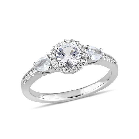 Everly Women's Sapphire and Diamond 14K White Gold Engagement Ring