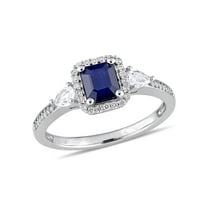 Everly Women's Sapphire and Diamond 14K White Gold Engagement Ring