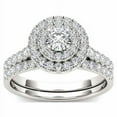 thumbnail image 1 of 1 Carat T.W. Diamond 10kt White Gold Double Halo Engagement Ring Set, 1 of 5