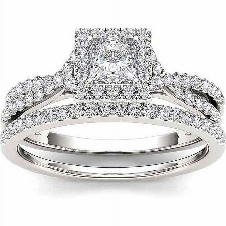 Carat Diamond 10kt White Gold Engagement Ring Set