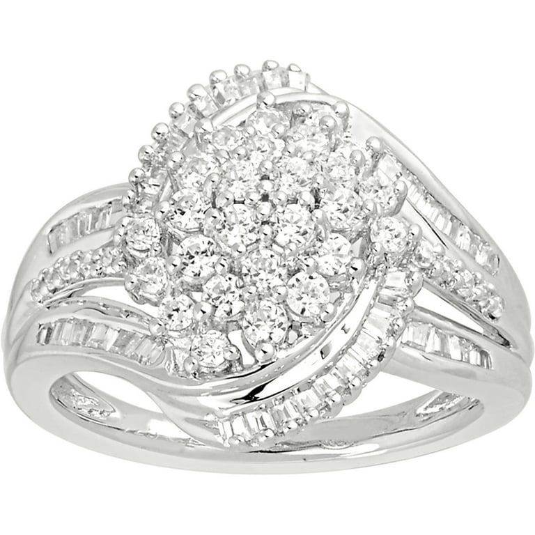 Carat Diamond 10kt White Gold Fashion Right-Hand Ring