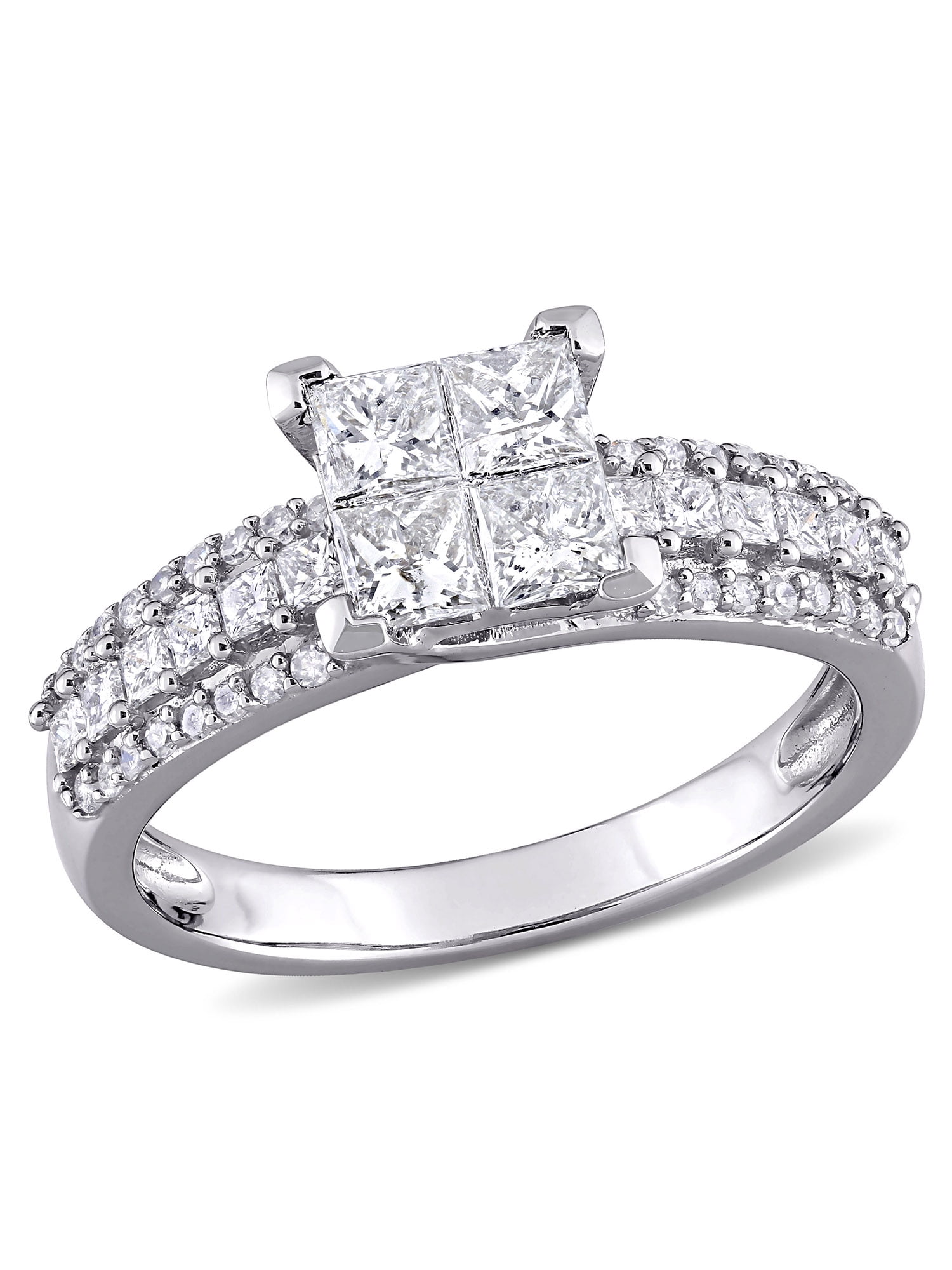 Princess-Cut Diamond GIA 5-Stone Quad Platinum Ring Estate Fine Jewelry For  Sale at 1stDibs | quad stone, 5 stone princess cut diamond ring, quad  diamond ring