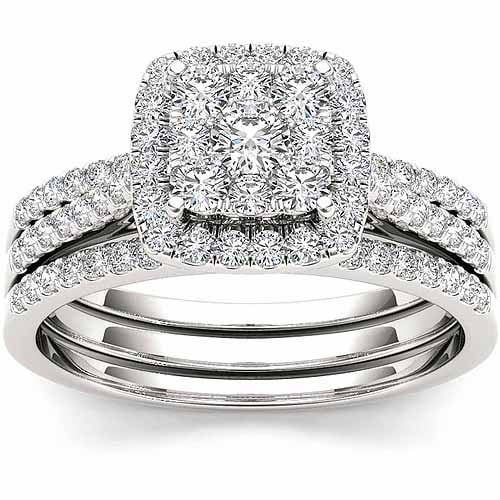 Diamond Pave Ring with 1.00 Carat TW Diamond in 10kt White Gold