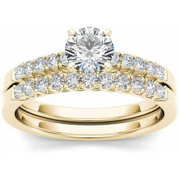 1 Carat T.W. Diamond Classic 10kt Yellow Gold Engagement Ring Set