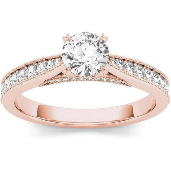 1 Carat T.W. Diamond Classic 14kt Rose Gold Engagement Ring