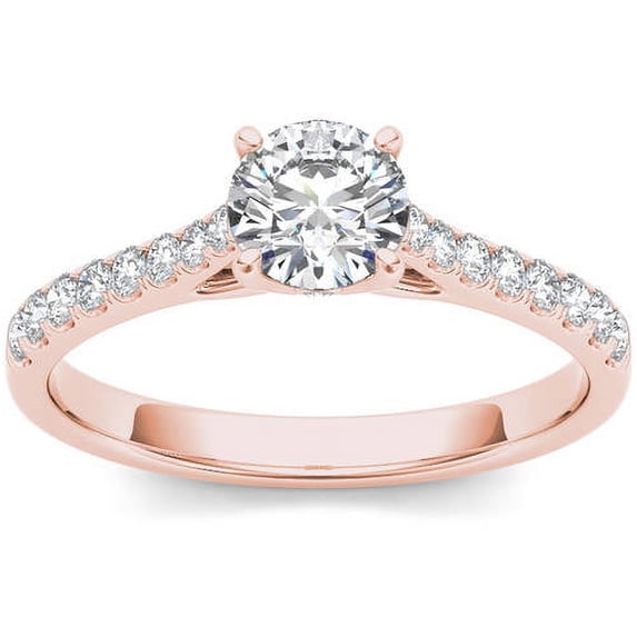 1 Carat T.W. Diamond Classic 14kt Rose Gold Engagement Ring