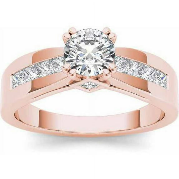 1 Carat T.W. Diamond Classic 14kt Rose Gold Engagement Ring