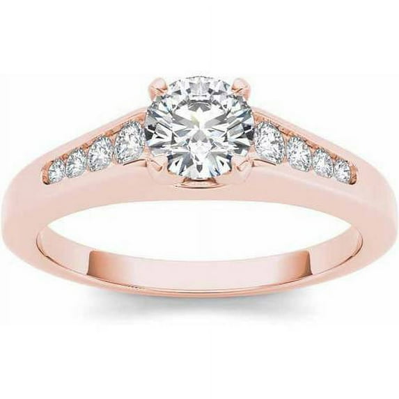 1 Carat T.W. Diamond Classic 14kt Rose Gold Engagement Ring