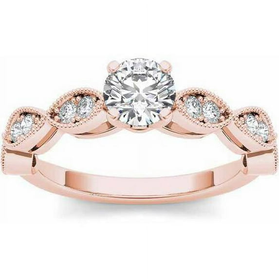 1 Carat T.W. Diamond Classic 14kt Rose Gold Engagement Ring
