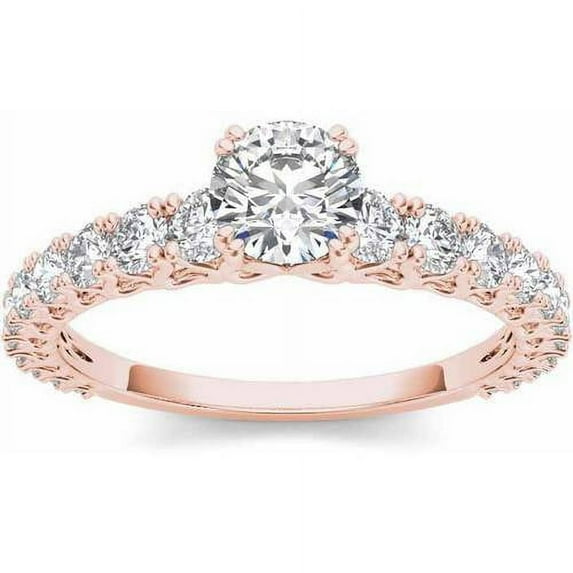 1 Carat T.W. Diamond Classic 14kt Rose Gold Engagement Ring