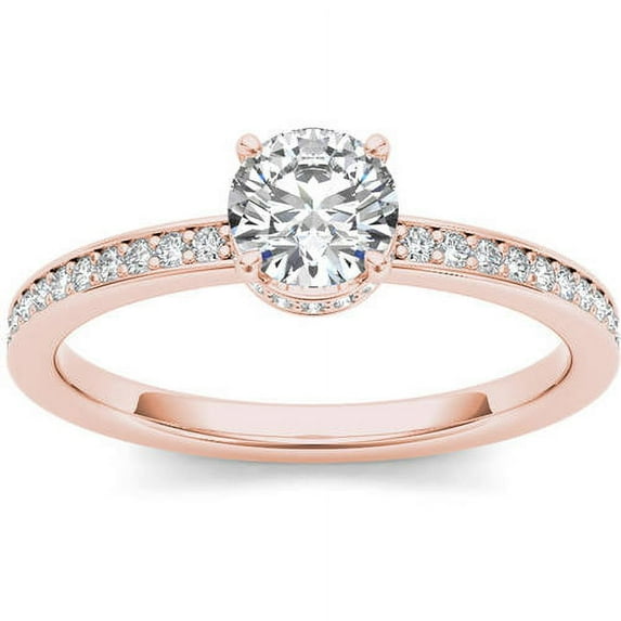 1 Carat T.W. Diamond Classic 14kt Rose Gold Engagement Ring