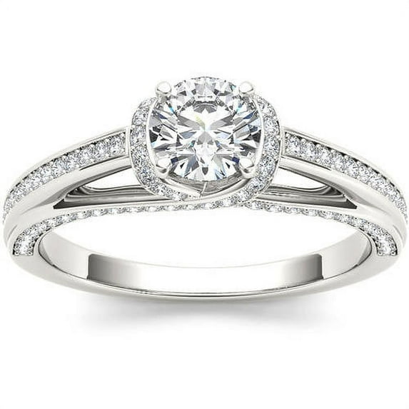 1 Carat T.W. Diamond Classic 14kt White Gold Engagement Ring