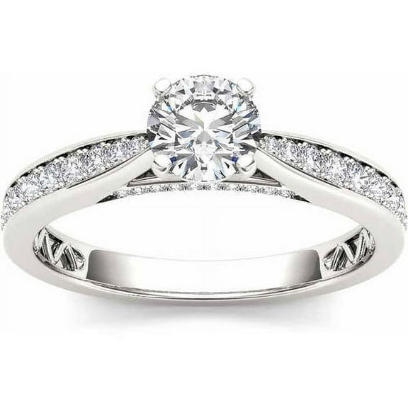 1 Carat T.W. Diamond Classic 14kt White Gold Engagement Ring