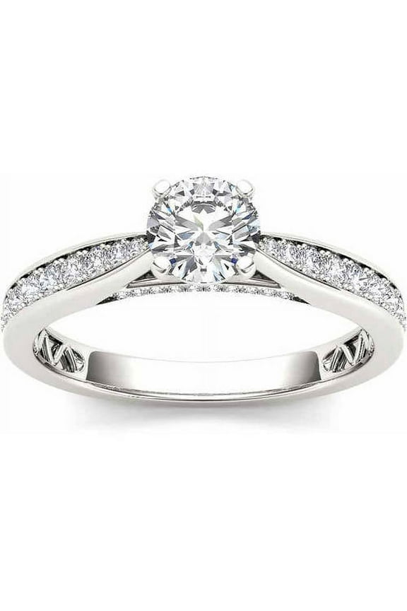1 Carat T.W. Diamond Classic 14kt White Gold Engagement Ring