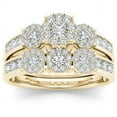 thumbnail image 1 of 1 Carat T.W. Diamond Cluster 10kt Yellow Gold Engagement Ring Set, 1 of 5