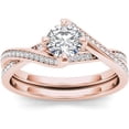 thumbnail image 1 of 1 Carat T.W. Diamond Criss-Cross Classic 14kt Rose Gold Engagement Ring, 1 of 5