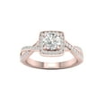 thumbnail image 1 of 1 Carat T.W. Diamond Criss-Cross Shank Single Halo 14kt Rose Gold Engagement Ring, 1 of 4