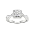thumbnail image 1 of 1 Carat T.W. Diamond Criss-Cross Shank Single Halo 14kt White Gold Engagement Ring, 1 of 4