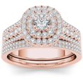 thumbnail image 1 of 1 Carat T.W. Diamond Double Halo 10kt Rose Gold Engagement Ring Set, 1 of 5