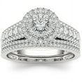 thumbnail image 1 of 1 Carat T.W. Diamond Double Halo 10kt White Gold Engagement Ring Set, 1 of 4