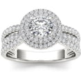 thumbnail image 1 of 1 Carat T.W. Diamond Double Halo 14kt White Gold Engagement Ring, 1 of 5