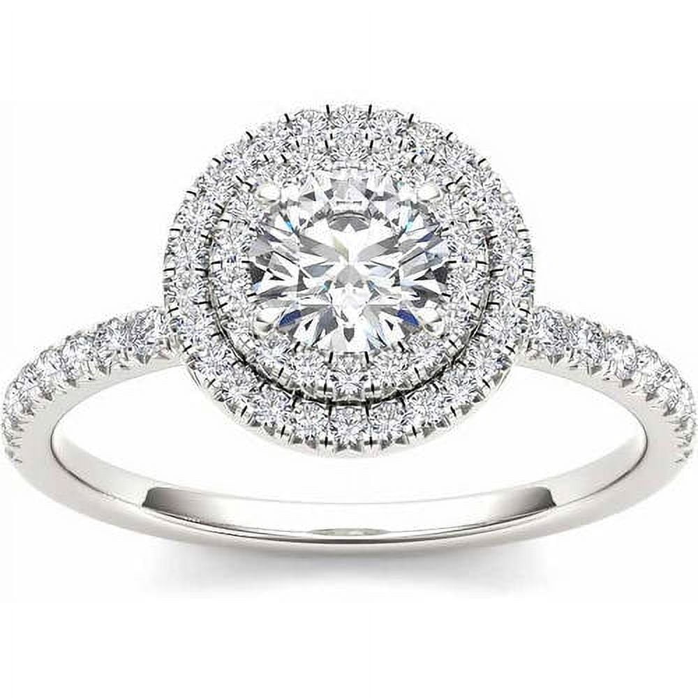 1 Carat T.W. Diamond Double Halo Engagement Ring in 14kt White Gold