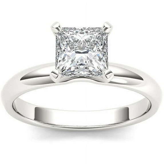 1 Carat T.W. Diamond Princess-Cut Solitaire 14kt White Gold Engagement Ring